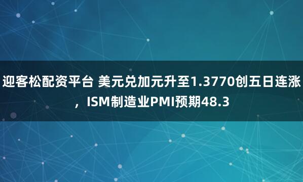 迎客松配资平台 美元兑加元升至1.3770创五日连涨，ISM制造业PMI预期48.3